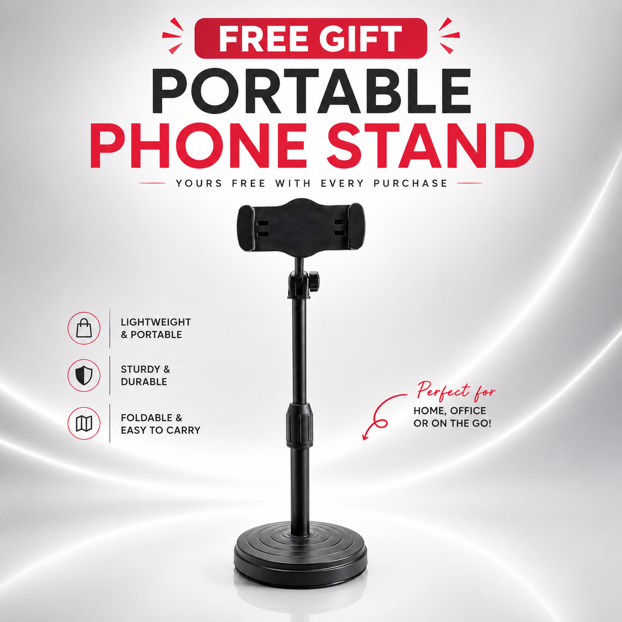 Free gift portable phone stand included with Ultra Boom